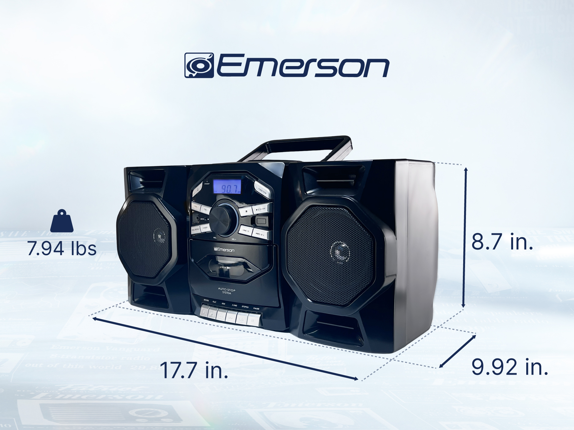 Emerson EPB-4000 Portable CD & Cassette Boombox photo 2