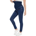 thumbnail image 2 of Pantalones Vaqueros de Maternidad para Mujer, Ajustados, Elásticos y Cómodos, para Embarazadas Azul Oscuro M, 2 of 8