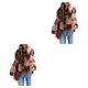 thumbnail image 3 of sweethay Camisa de mujer Cuello Llanura plisada Linda blusa bohemia informal Salidas diarias Oficina Hogar Camisas de viaje Vino rojo S Vino rojo S 2Conjunto, 3 of 6