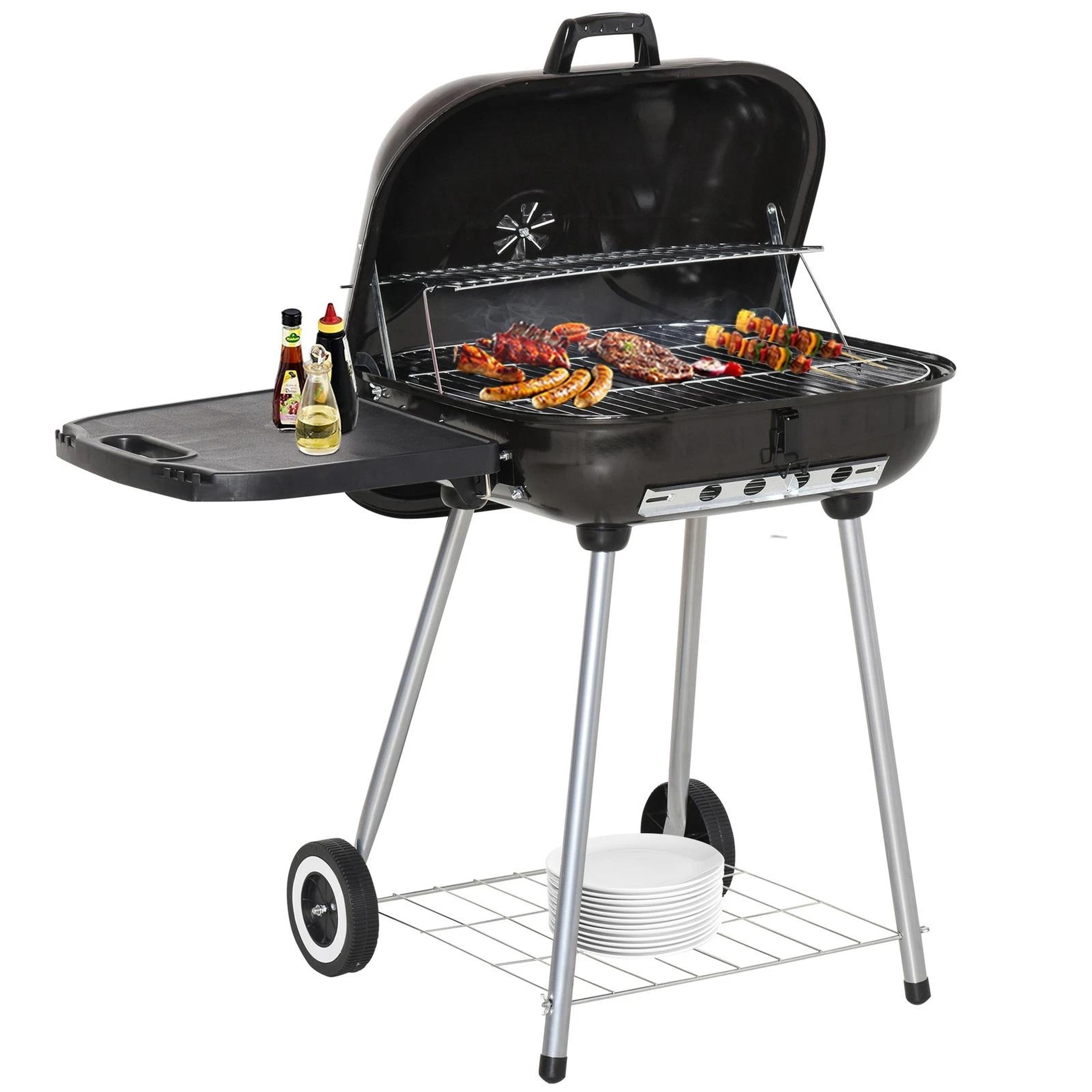 22 inch Portable BBQ Charcoal Steel Grill Camping Backyard Cooking w/Wheels