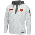 thumbnail image 2 of Men's Colosseum Arctic Camo Clemson Tigers OHT Military Appreciation Quarter-Zip Hoodie, 2 of 4