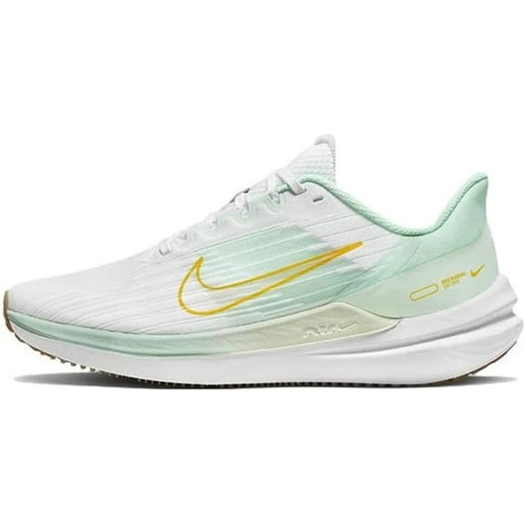 Nike Women's Air Winflo 9 Running Shoe White/Vivid Sulfur Size 7.5 (DD8686-101)