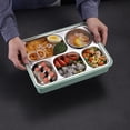 thumbnail image 3 of Tupperware de acero inoxidable 304 con cubierta de trigo, ideal para estudiantes y adultos, color azul, tamaño grande con cuatro compartimentos e incluye utensilios., 3 of 6