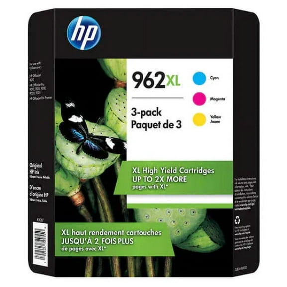 OEM Original 962XL Color Printer Cartridge, for OfficeJet, Cyan Yellow Magenta