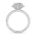 thumbnail image 3 of AFFY Round Halo Engagement Rings For Women, 2.70 Carat (ctw) Lab Created Moissanite Promise Rings For Her In 10k Solid White Gold | VVS1 Quality Ring Size-5, 3 of 5