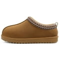thumbnail image 4 of Comwarm Genuine Suede House Fuzzy Slippers for Women Men, Warm Memory Foam Shoes Indoor Outdoor, Chestnut, 4 of 7