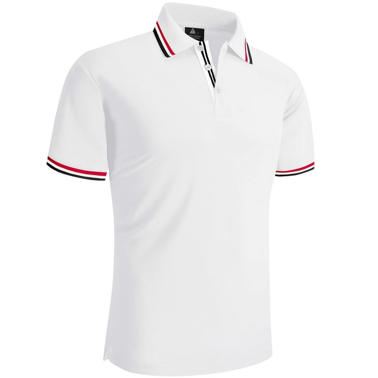 White and top red golf shirts