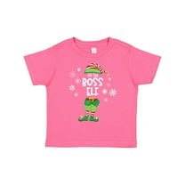 Inktastic Funny Christmas I'm the Boss Elf with Shoes and Hat Boys or Girls Toddler T-Shirt