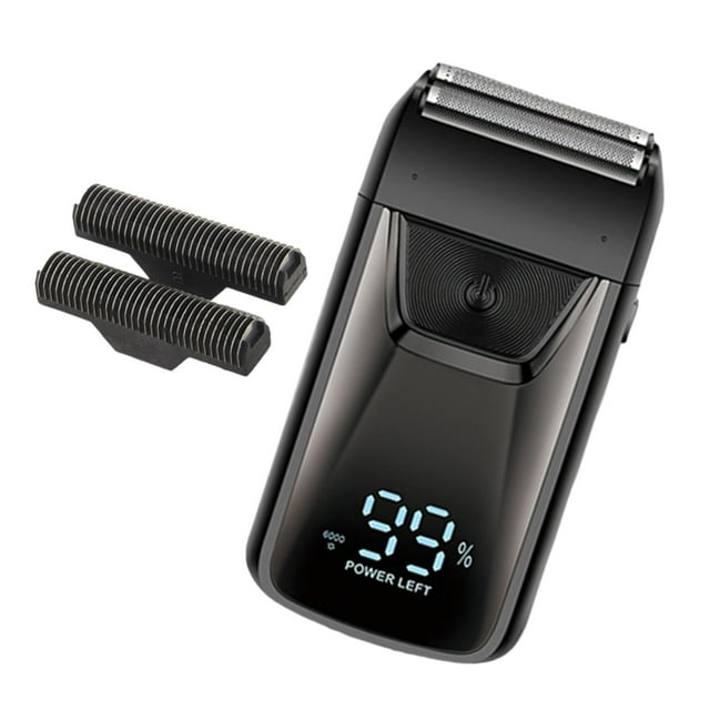 Mini afeitadora para hombres, afeitadora de cabeza calva, afeitadora de barba portátil, recortadora de láminas para el hogar negro