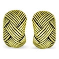 thumbnail image 2 of Bling Jewelry Womens Half Hoop Woven Dome Basket Weave Clip-On Earrings Gold, 2 of 4