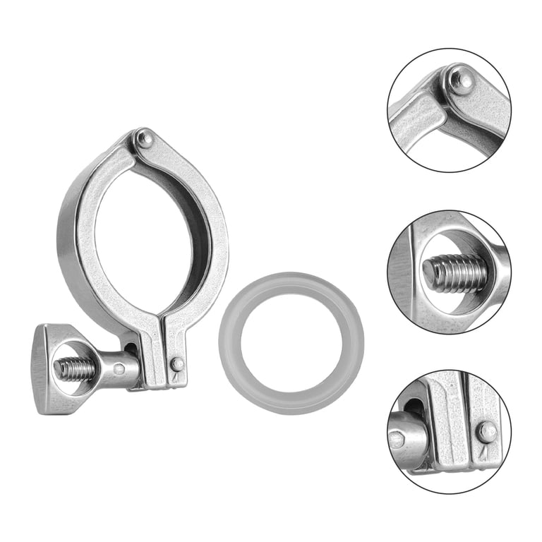 DERNORD 1.5 Inch Tri-Clamp With Silicone Gasket - Stainless Steel 304 Sanitary Fitting 2 thumbnail image
