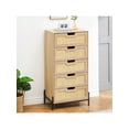 thumbnail image 2 of Eastvita Commode Moderne en Rotin à 5 Tiroirs Commode Double pour Chambre Salon Couloir Bureau, 2 of 7