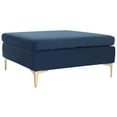 thumbnail image 3 of SAFAVIEH Giovanna Modern Glam Square Upholstered Bench, Navy/Brass, 3 of 8