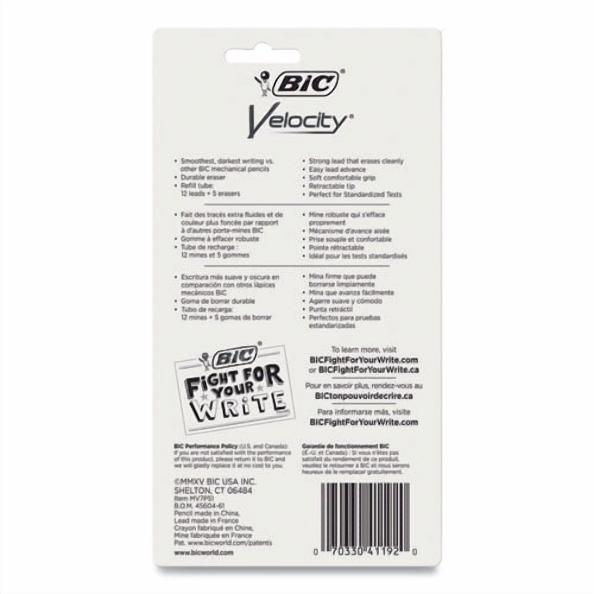 Velocity Original Mechanical Pencil, 0.7 Mm, Hb (#2), Black Lead, Assorted Barrel Colors, 5/pack | Bundle of 10