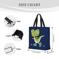 thumbnail image 5 of Sigee Dino Playing Roller Skate Print Large Capacity Zippered Tote Bag - Durable, Stylish and Versatile for Everyday Use, 5 of 9