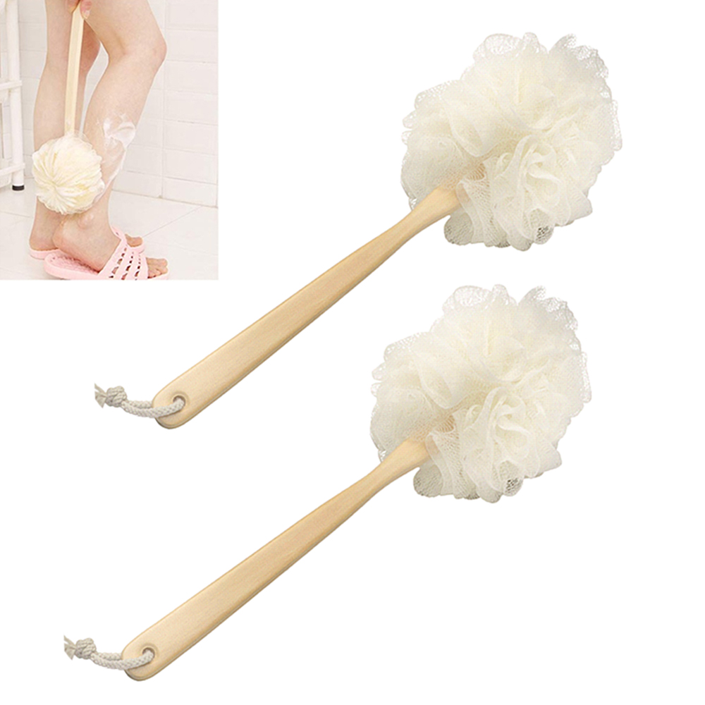 2 Exfoliating Bath Back Scrubber Long Handle Loofah Sponge ...