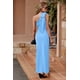 thumbnail image 5 of Vestido PRETTYGARDEN de un Hombro Sin Mangas Fruncido Azul Celeste M, 5 of 8