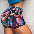 thumbnail image 4 of Uemuo Starry Sky Pine Tree Donut Pattern Women Workout Impact Shorts Scrunch Butt Lifting Gym Shorts Seamless Booty Biker Shorts-XX-Large, 4 of 8