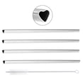thumbnail image 2 of 5 unids/set pajita reutilizable de acero inoxidable en forma de corazón con cepillo de limpieza Likrtyny Para estrenar, 2 of 8