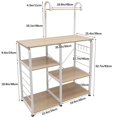 thumbnail image 4 of DlandHome Microwave Cart Stand 35.4 inches Kitchen Utility Storage 3-Tier+4-Tier for Baker's Rack & Spice Rack Organizer Workstation Shelf,Maple, 4 of 4