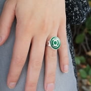 Green Lantern White Logo Silver Plated Adjustable Novelty Ring