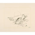 thumbnail image 2 of Félix Bracquemond 17x15 Gold Ornate Wood Frame and Double Matted Museum Art Print Titled - Two Rabbits, the Moon Behind Hill. (1866 - 1878), 2 of 4