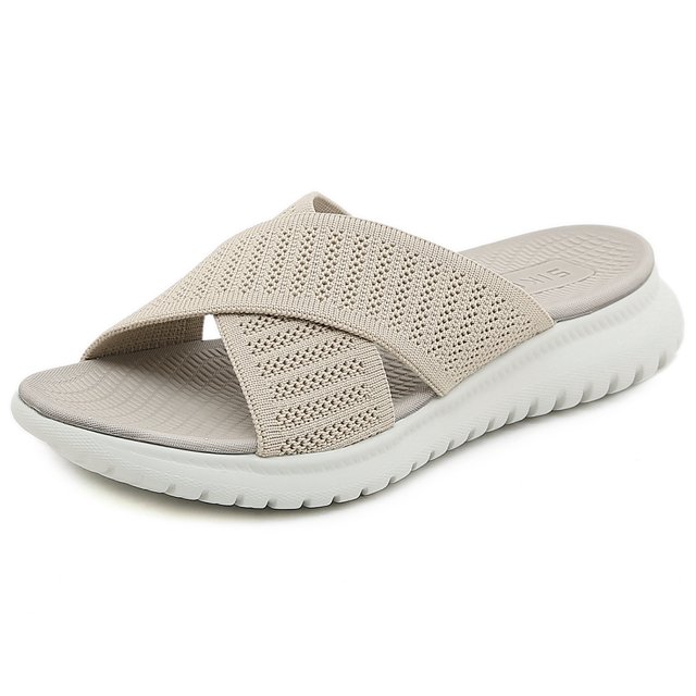 Sandalias sin cordones para mujer zapatillas de plataforma transpirables cómodas para la playa de verano