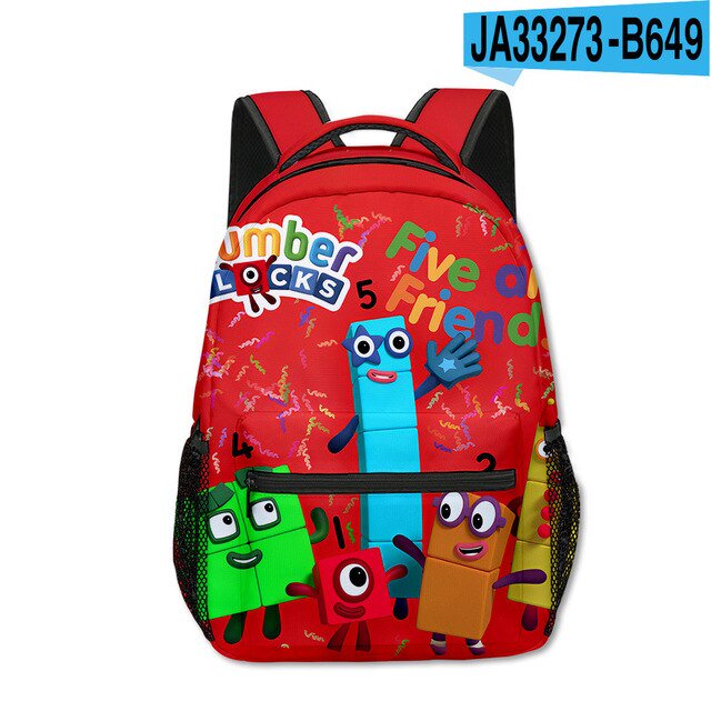 3Pcs/set Backpack for Boys Girls Number Blocks School Backpack Teenager Student Rucksack Kids Pattern Kids School Bag Pack