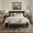 thumbnail image 6 of GENIMO 2' x 6' Runner Rug, Machine Washable Non Slip Low Pile Hallway Runner Rug for Kitchen Laundry Room, Romantic Floral, Dusty Charcoal, 6 of 6