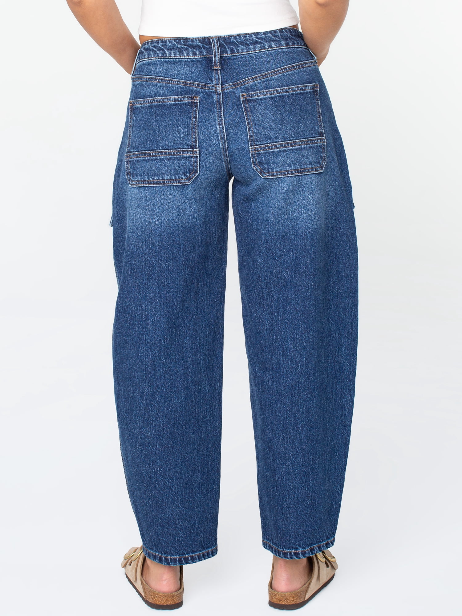 Celebrity Pink Women's Mid Rise Utility Barrel Jeans, Sizes 1-21
