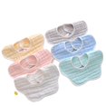 thumbnail image 1 of 6 uds baberos para bebé 360 ° giratorio suave baberos tipo bandana para bebé baberos de pétalos paños de gasa para eructar babero absorbente, 1 of 5