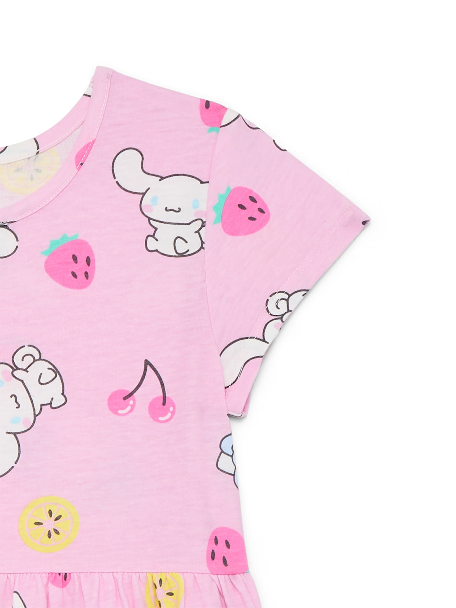 Hello Kitty Girls Allover Print Dress with Short Sleeves, Sizes 4-12