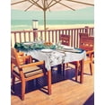 thumbnail image 2 of nqOlkjepod Vintage Peacock Outdoor Tablecloth with Umbrella Hole & Zipper, Watercolor Peacock Feather Flower Rectangle Table Cover 52x70 Inch, Dining Waterproof Table Cloth Protector for Patio/Party, 2 of 7
