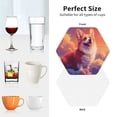 thumbnail image 6 of Yiaed Sunset Cloud Corgi Print Leather Coasters for Drinks - Cup Coasters Coffee Table Kitchen Table Bar, Home & Office Gifts Handmade Drink Coasters-Hexagon, 6 of 6