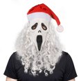 thumbnail image 1 of Máscara integral de resina para Halloween Scream Ghost con gorro de Papá Noel, 1 of 4