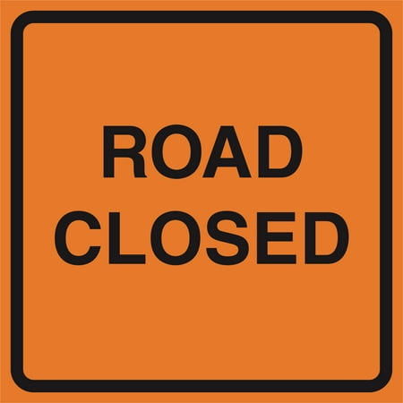 Aluminum Road Closed Orange Construction Work Zone Area Job Site Notice Caution Road Street Signs Metal,