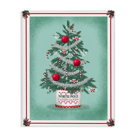 Stupell Industries North Pole Candy Cane Tree Canvas Wall Art design by Jilly Jack Designs, 20 x 16
