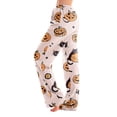 thumbnail image 2 of QWKLEAJ Halloween Pajama Pants Women Adult Loose Lounge Sleepwear Pumpkin Ghost Print Elastic Waist Comfortable Holiday Party Nightwear Cozy Long Trousers Festive Autumn Winter Home Wear, 2 of 9