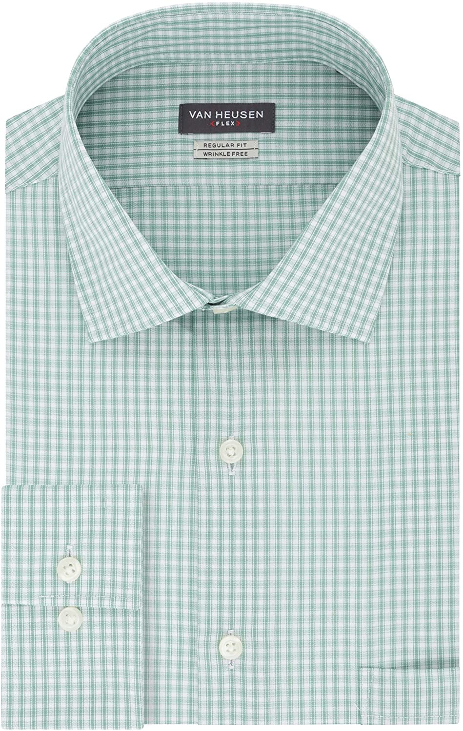 Van Heusen Mens Dress Shirt Regular Fit Flex Collar Check