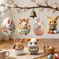 thumbnail image 5 of Easter Bunny Egg Ornament Set of 6, Acrylic Car Hanging Decor, Spring Holiday Decoration for Home Rearview Mirror(Multicolor-B), 5 of 6