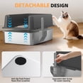 thumbnail image 6 of Enclosed Stainless Steel Cat Litter Box with Lid, XL Extra Large Litter Box for Big Cats, Metal Litter Pan High Sided, Never Absorbs Odors, Anti-Urine Leakage, Easy Cleaning, Include Scoop, 6 of 7