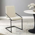thumbnail image 2 of Side Dining Chair, Fabric, Metal Steel, Black Beige, Modern Contemporary Urban Design, Kitchen Room Cafe Bistro Restaurant Hospitality, 2 of 9