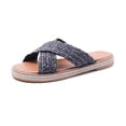 thumbnail image 2 of Pantuflas de fondo plano para mujer tejidas informales de tendencia cómoda de nuevo estilo de verano Wmkox8yii  hj789, 2 of 8