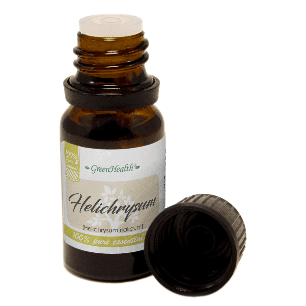 GreenHealth Helichrysum Essential Oil – 10 ml | Aromatic Botanical Oil | Amber Glass Euro Dropper | for Roll-On Blends, Diffusers, Massage Oils & DIY Body Care
