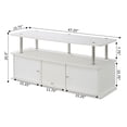 thumbnail image 3 of Convenience Concepts Designs2Go TV Stand with 3 Storage Cabinets and Shelf for TVs up to 55", White, 3 of 5