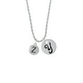 thumbnail image 2 of Delight Jewelry Silvertone Capital Letter - Z - Pebble Disc - Silvertone Script Initial Disc - Y - Charm Necklace, 20"+3", 2 of 4