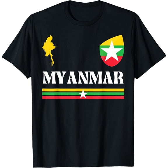 men and women can wear,Myanmar Flag, Burmese Flag, Myanmar T-Shirt