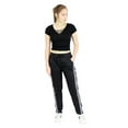 thumbnail image 5 of Fleece Lined 2-Stripes Sports Pants Black and White fits Sizes 0-8, 5 of 8
