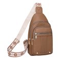 thumbnail image 3 of CAIXIA Anti Theft Crossbody Bag Womens Mens Solid Color Layer Large Capacity Zipper Casual Chest Messenger Crossbody Bag, Fashion Pattern Shoulder Purse, 3 of 5