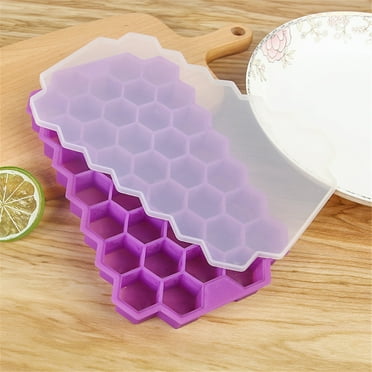 Kitchen Supplies Clearance Honeycomb Shape Ice Maker Ice Tray Ice Storage Containers Purple